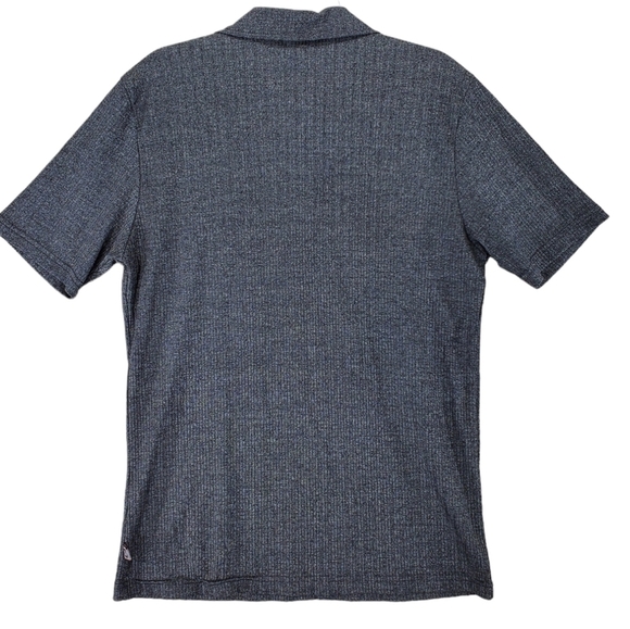 Vtg YMLA Polo Shirt Mens L Dark Gray Heathered Ribbed Short Sleeve USA Made 90s - Picture 11 of 11